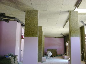 Aglomerados de poliuretano en techo y pared